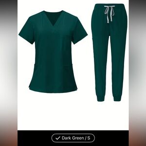 Dark Green Scrub Set